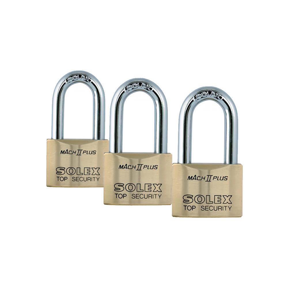 กุญแจคีย์อะไลก์ SOLEX MACH II PLUS L 45 มม. สีทองเหลือง 3 ตัว/ชุด
