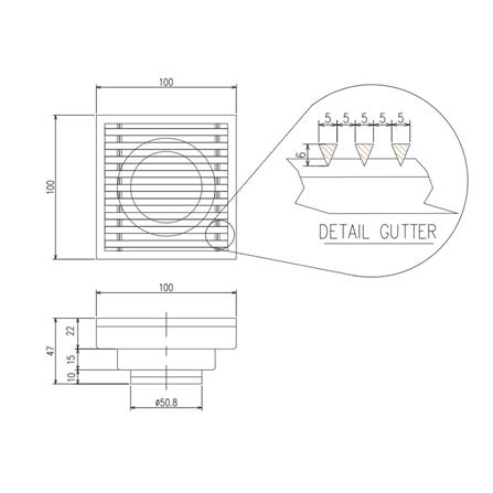 ตะแกรงกันกลิ่นเหลี่ยม KAWA EASY DRAIN-100 2 นิ้ว-3 นิ้ว_2