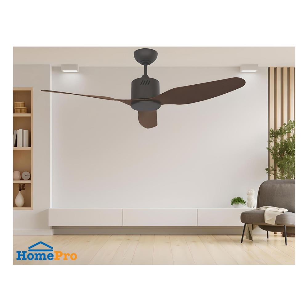 พัดลมไม่มีโคมไฟ WINFAVOUR TC12 WF46 ORB 46 นิ้ว สีดำ/ลายไม้