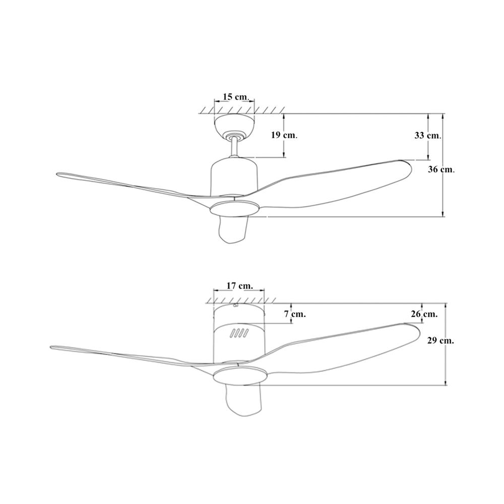 พัดลมไม่มีโคมไฟ WINFAVOUR TC12 WF46 ORB 46 นิ้ว สีดำ/ลายไม้