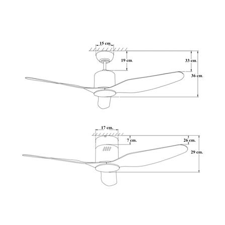 พัดลมไม่มีโคมไฟ WINFAVOUR TC12 WF46 ORB 46 นิ้ว สีดำ/ลายไม้_3