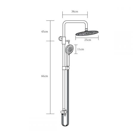 ชุดฝักบัว RAIN SHOWER RASLAND RA STAINLESS3663 สีโครม_6