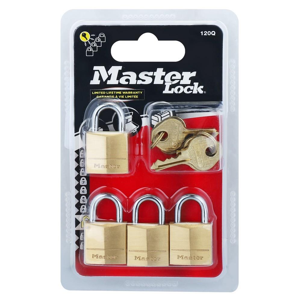 กุญแจคีย์อะไลก์ MASTER LOCK 120EURQ 20 มม. สีทองเหลือง 4 ตัว/ชุด