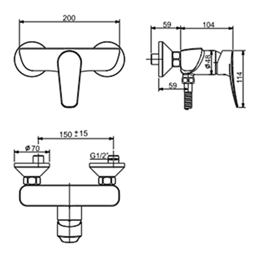ก๊อกผสมยืนอาบ AMERICAN STANDARD FFAS0912-7T2501BT0