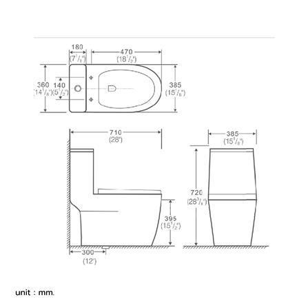 สุขภัณฑ์ 1 ชิ้น NASCO NC-8611S 3/6L สีขาว_1