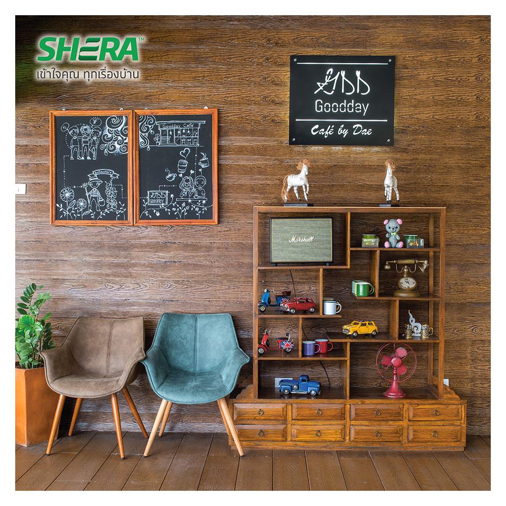 ไม้ฝา SHERA ชายน์ไลท์ 15X300X0.8 ซม. สีสักน้ำตาล