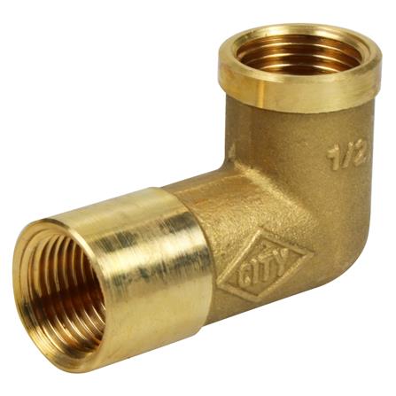 ข้องอยาว 90 เกลียวในเกลียวใน ทองเหลือง CITY 1/2 นิ้ว