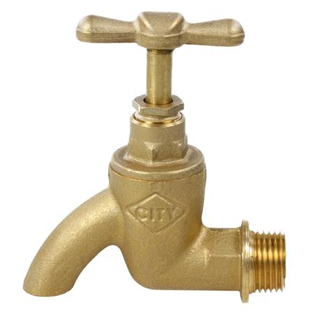 ก๊อกสนามทองเหลือง CITY 1/2 นิ้ว สีทอง_1