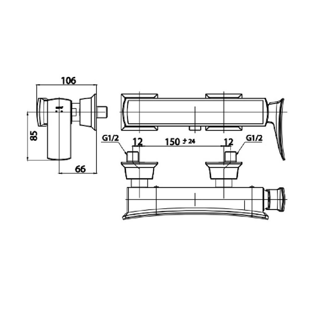 ก๊อกผสมยืนอาบ COTTO CT2253A สีโครม