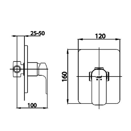 วาล์วฝังกำแพงผสม COTTO CT2146AGR สีทอง_1