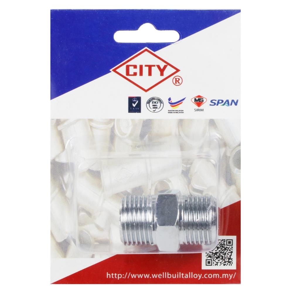 นิปเปิ้ลทองเหลืองชุบโครเมียม CITY 1/2 นิ้ว