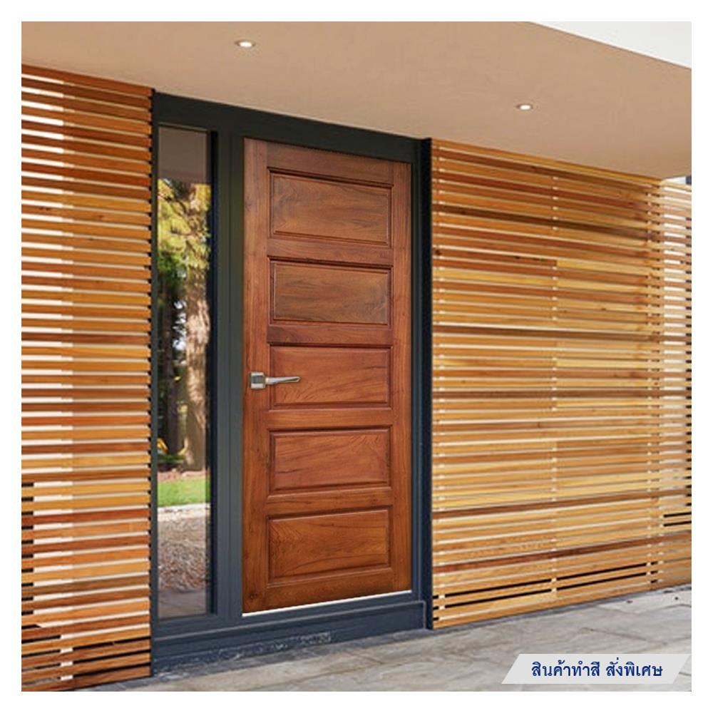 ประตูไม้แดงมาเลย์ N999 5 ฟัก โมเดิร์น 80X200 ซม. สีธรรมชาติ