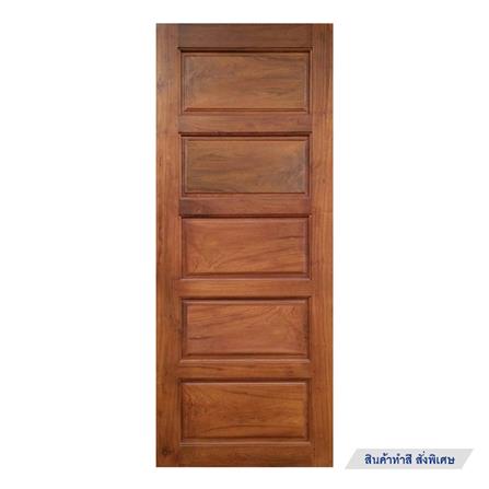 ประตูไม้แดงมาเลย์ N999 5 ฟัก โมเดิร์น 80X200 ซม. สีธรรมชาติ_1