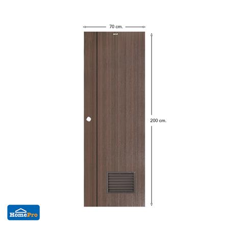 ประตูห้องน้ำ UPVC AZLE LT-05 เกล็ด 70X200 ซม. สีน้ำตาล-สีโอ๊ค เจาะลูกบิด_6