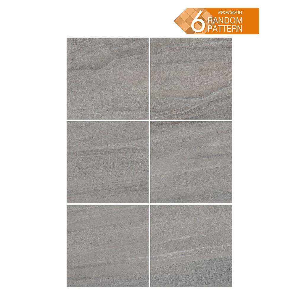 กระเบื้องพื้นพอร์ซเลน 60x60 ซม. CERGRES อูซี่ เทาเข้ม A 1.44M2