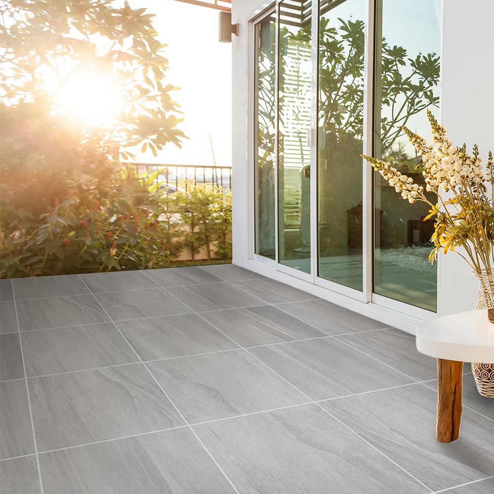 กระเบื้องพื้นพอร์ซเลน 60x60 ซม. CERGRES อูซี่ เทาเข้ม A 1.44M2