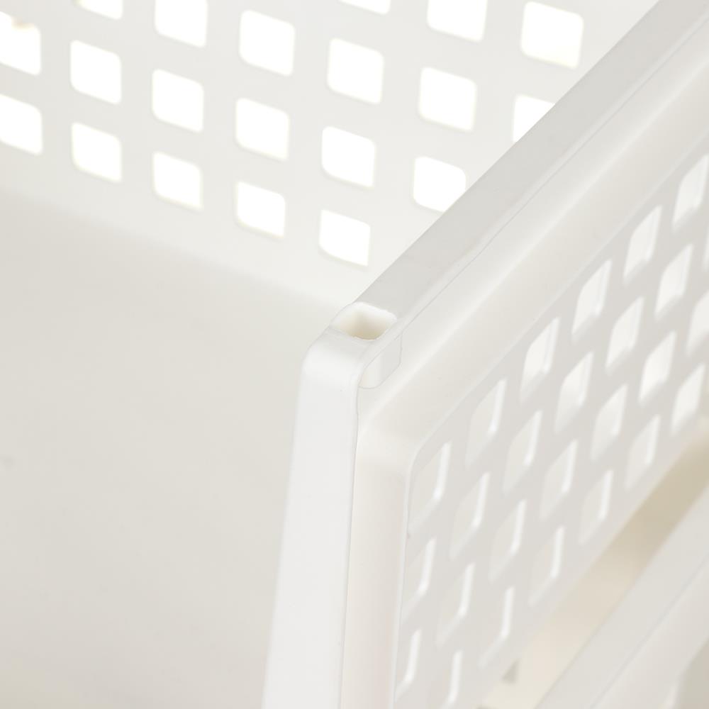 ชั้นวางของ 3 ชั้น มีล้อ DKW 42.8x33.5x79.3 ซม. สีขาว