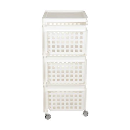 ชั้นวางของ 3 ชั้น มีล้อ DKW 42.8x33.5x79.3 ซม. สีขาว_2