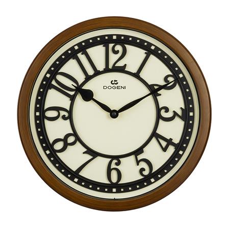 นาฬิกาแขวนพลาสติก DOGENI WNP013DB 14 นิ้ว สีน้ำตาลเข้ม_0
