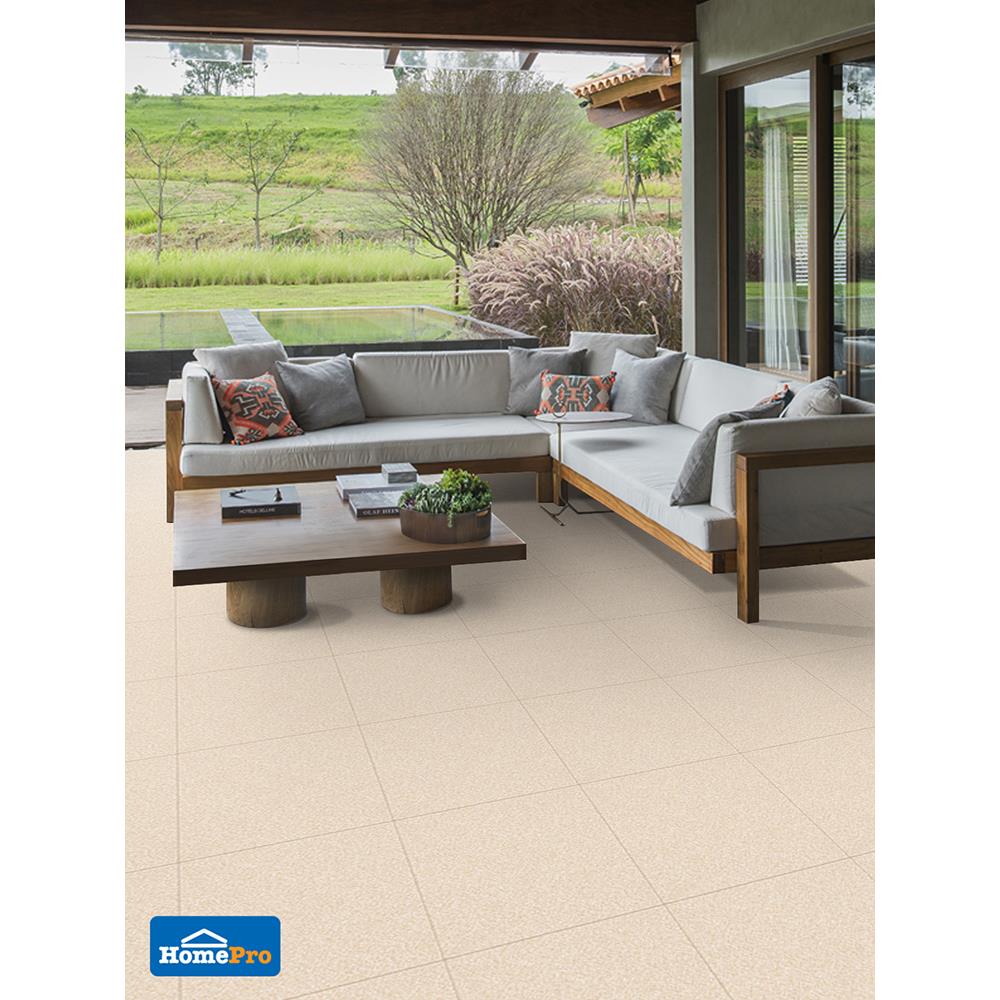 กระเบื้องพื้น 16x16 นิ้ว TARA ฮาร์ดร็อก เบจ EXC A (REC) 0.96 ตร.ม.