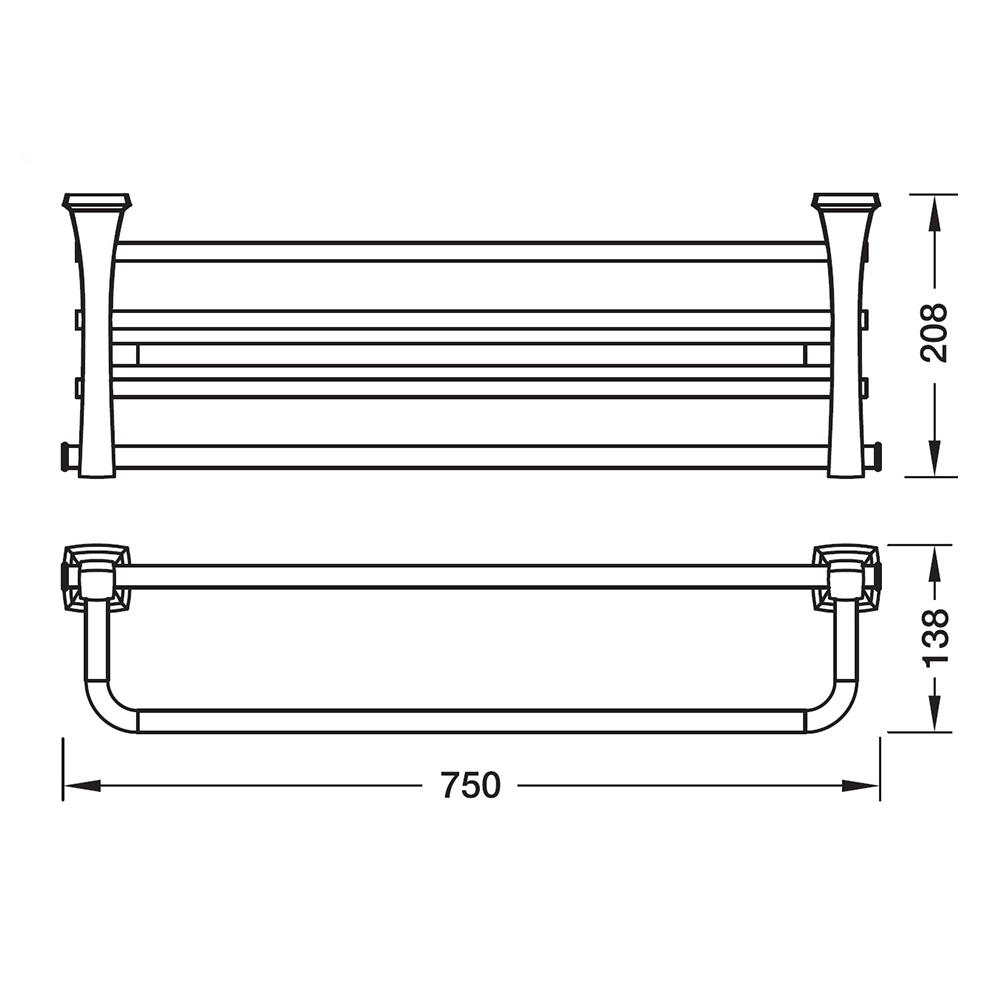 ราวแขวนผ้า 2 ชั้น  HAFELE 495.80.172 สีดำ