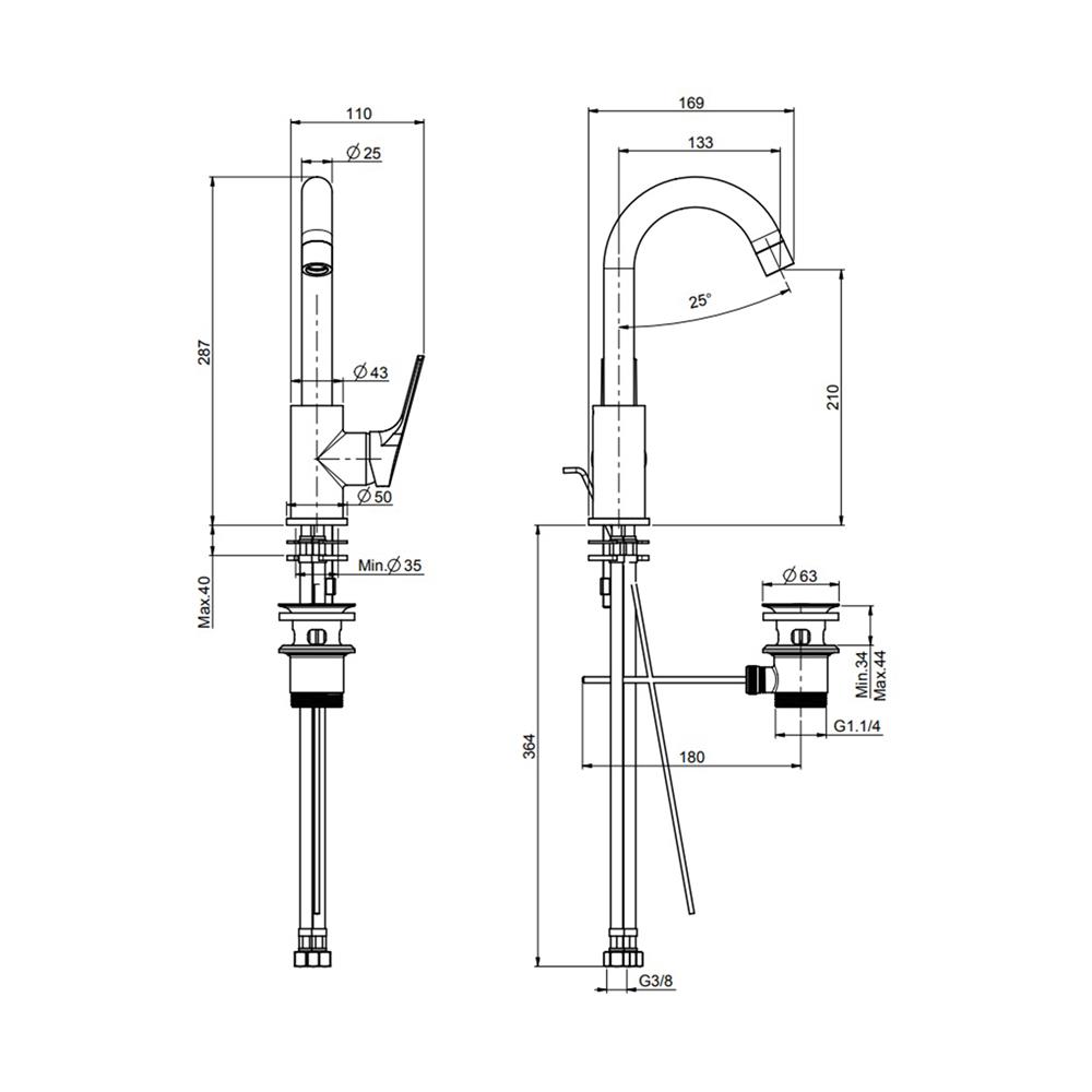 ก๊อกซิงค์ผสมเคาน์เตอร์ HAFELE 495.61.169