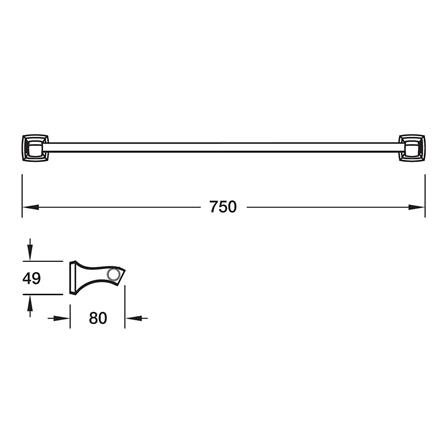ราวแขวนผ้า HAFELE 495.80.171 สีดำ_3