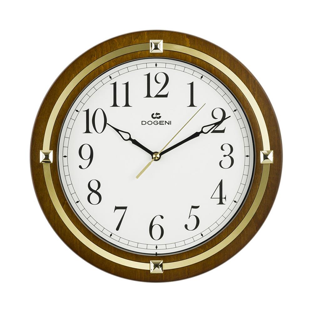 นาฬิกาแขวนไม้ DOGENI WNW003DB 12 นิ้ว สีน้ำตาลเข้ม