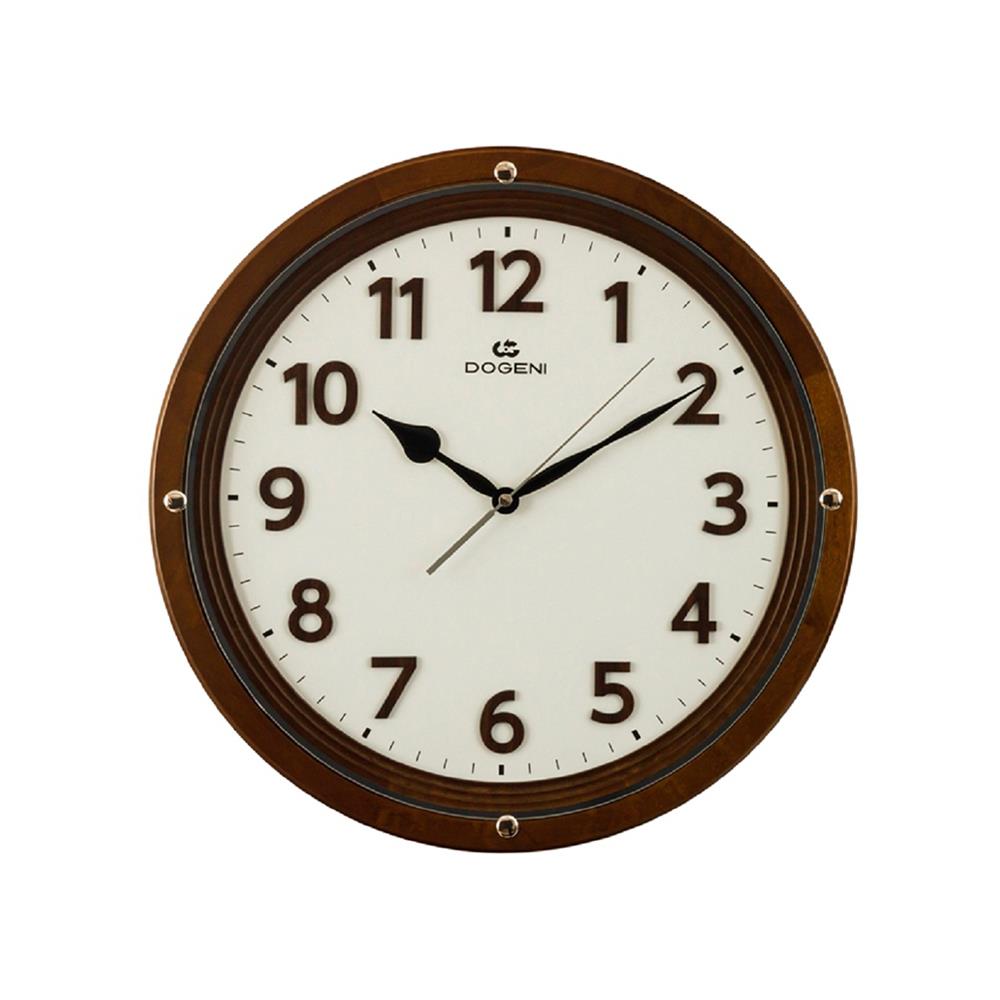 นาฬิกาแขวนไม้ DOGENI WNW015DB 16 นิ้ว สีน้ำตาลเข้ม