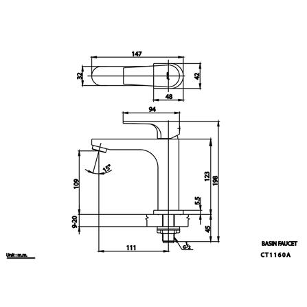 ก๊อกอ่างล้างหน้าเดี่ยว COTTO CT1160AN(HM)_1