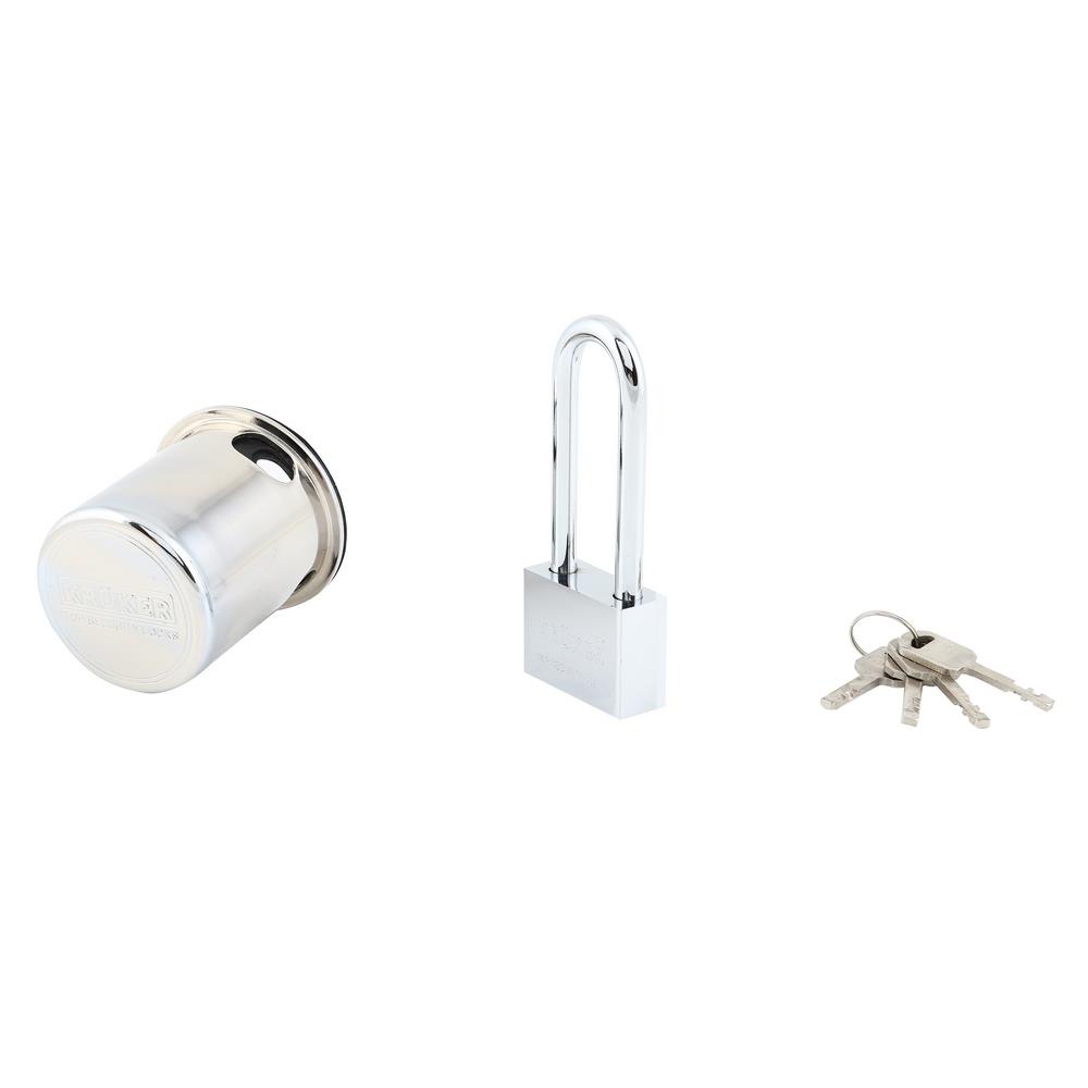 กุญแจพร้อมฝาครอบลูกบิด KRUKER 50 มม. สีสเตนเลส