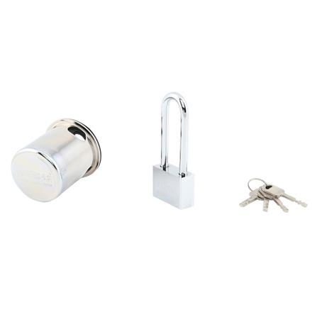 กุญแจพร้อมฝาครอบลูกบิด KRUKER 50 มม. สีสเตนเลส