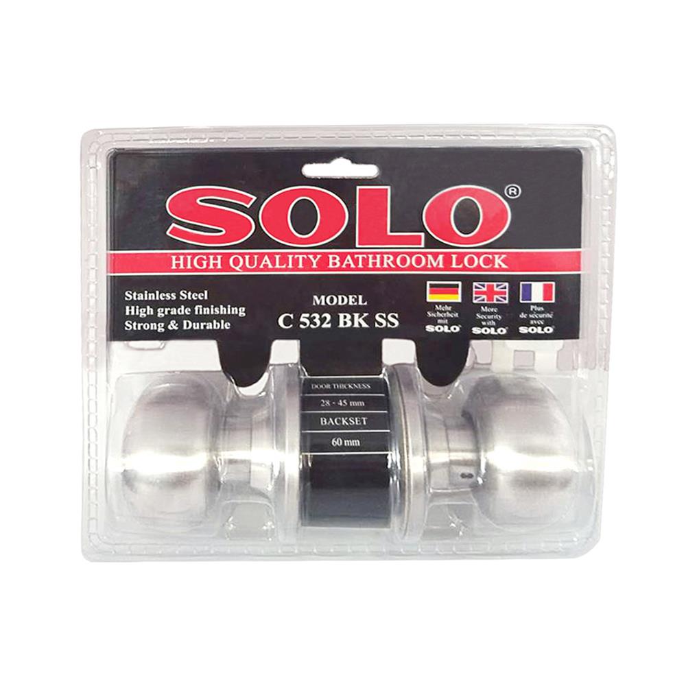ลูกบิดห้องน้ำ SOLO C532 BK SS หัวจัน สีสเตนเลส