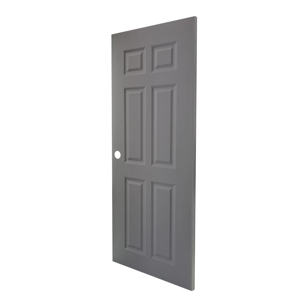 ประตูภายนอก UPVC AZLE MR003 80X200 ซม. สีเทา เจาะลูกบิด