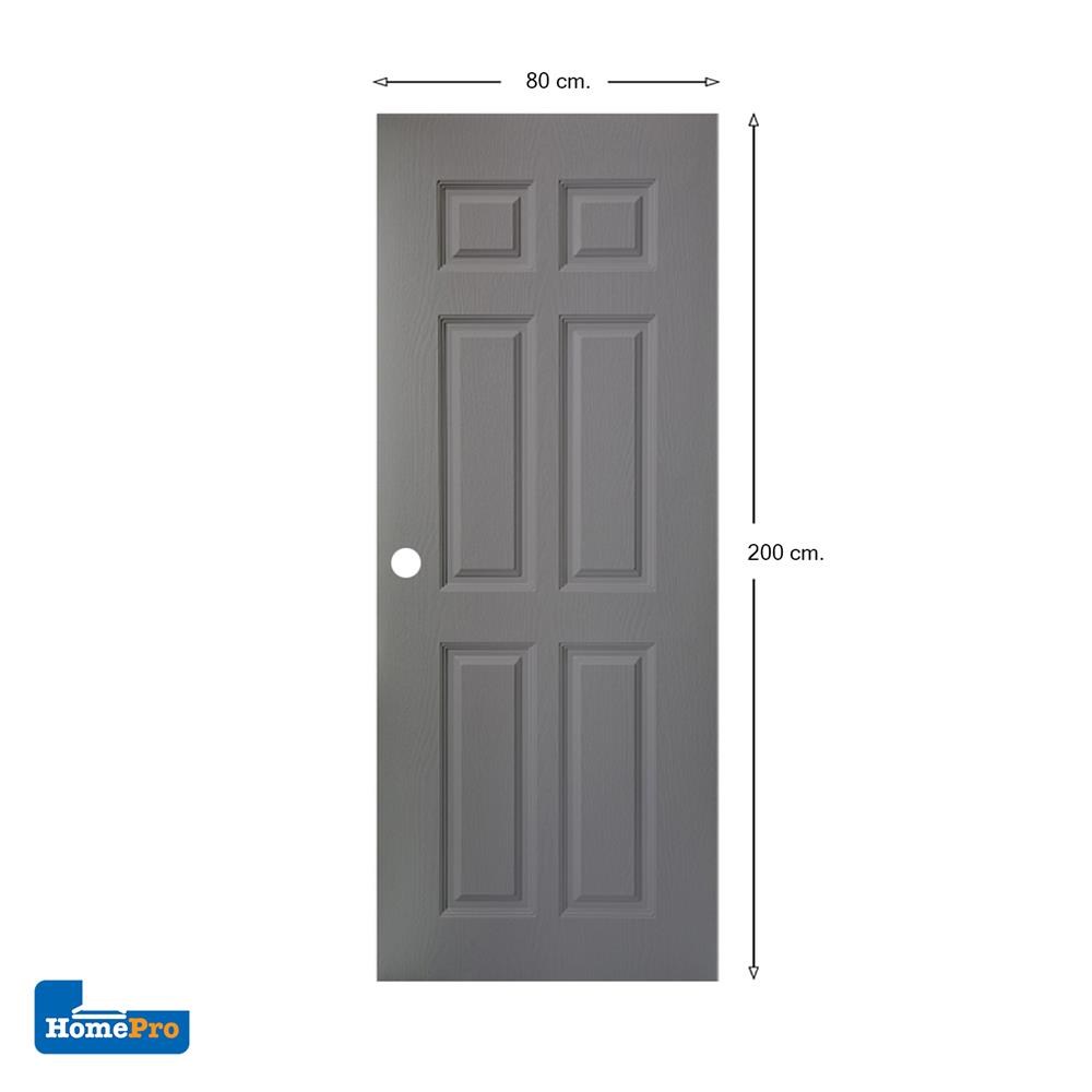 ประตูภายนอก UPVC AZLE MR003 80X200 ซม. สีเทา เจาะลูกบิด