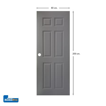 ประตูภายนอก UPVC AZLE MR003 80X200 ซม. สีเทา เจาะลูกบิด_5