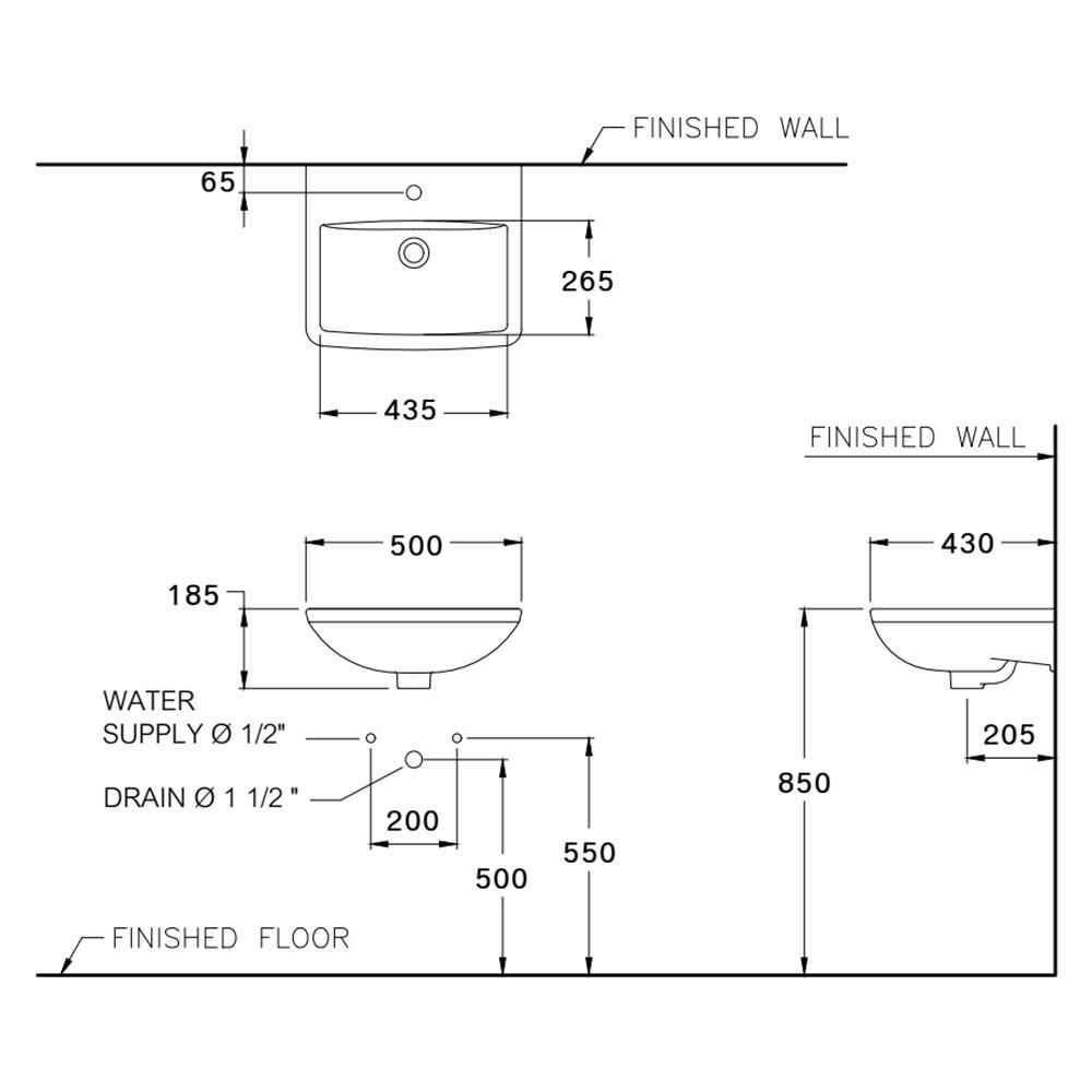 อ่างล้างหน้า COTTO C00581 สีขาว
