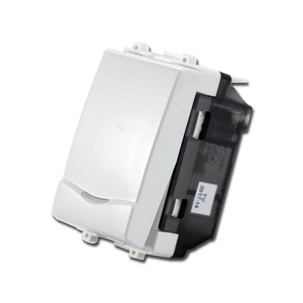 สวิตช์ 1 ทาง มีไฟ SCHNEIDER 3031/1/2NM ขนาด 1.5 ช่องสีขาว