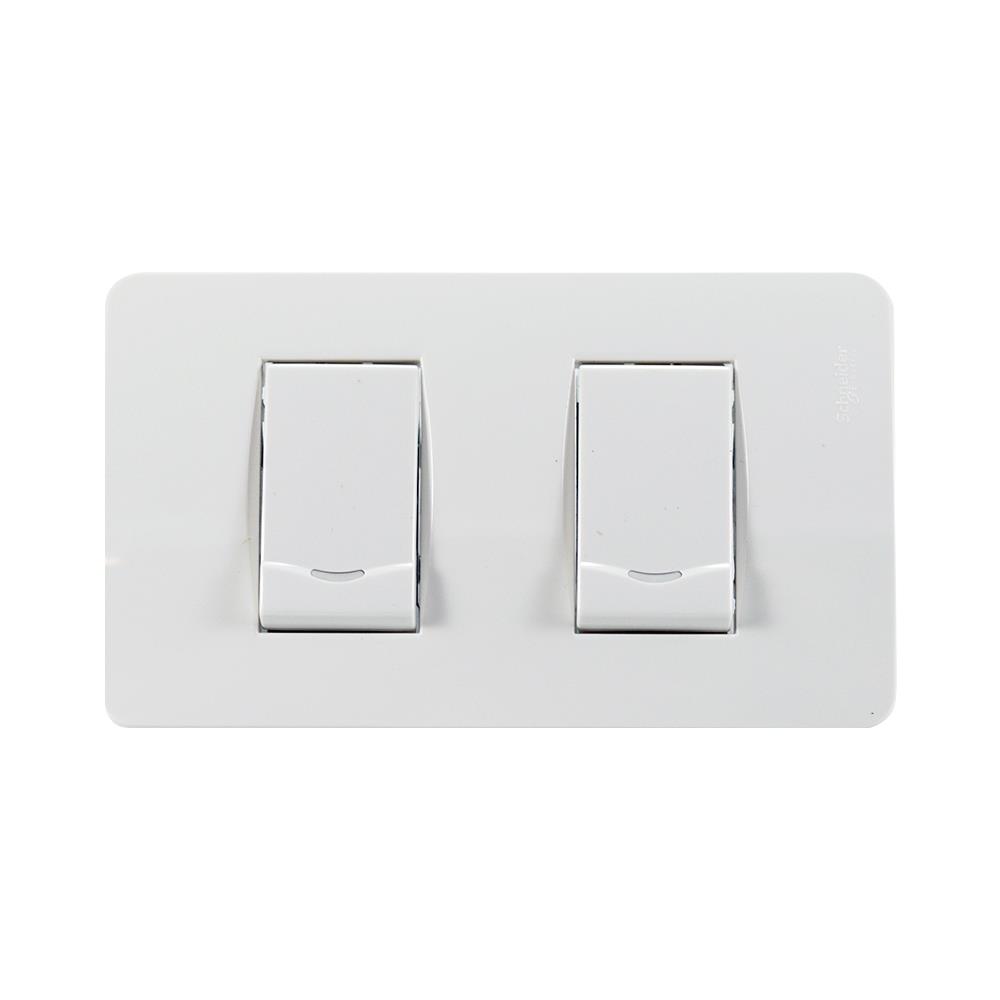 ชุดสวิตช์ 1 ทาง 2 ช่อง SCHNEIDER S23031/1/2M สีขาว