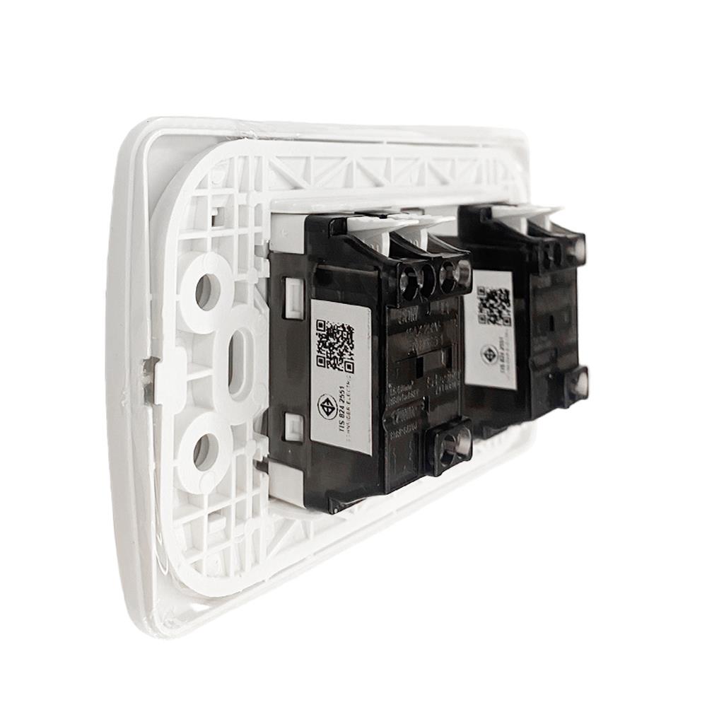 ชุดสวิตช์ 1 ทาง 2 ช่อง SCHNEIDER S23031/1/2M สีขาว