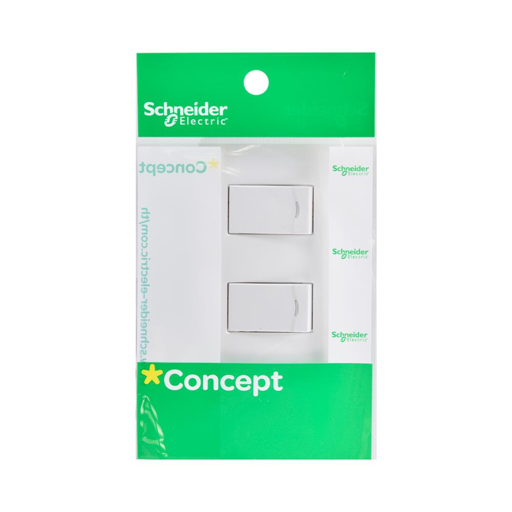ชุดสวิตช์ 1 ทาง 2 ช่อง SCHNEIDER S23031/1/2M สีขาว