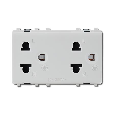 เต้ารับคู่ 3 ขา มีม่านนิรภัย SCHNEIDER 3426UEST2M สีขาว