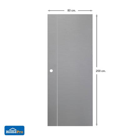 ประตูภายนอก UPVC AZLE MD5 80X200 ซม. สีเทา เจาะลูกบิด_5