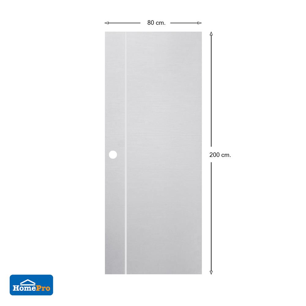 ประตูภายนอก UPVC AZLE MD-5 80X200 ซม. สีขาว เจาะลูกบิด