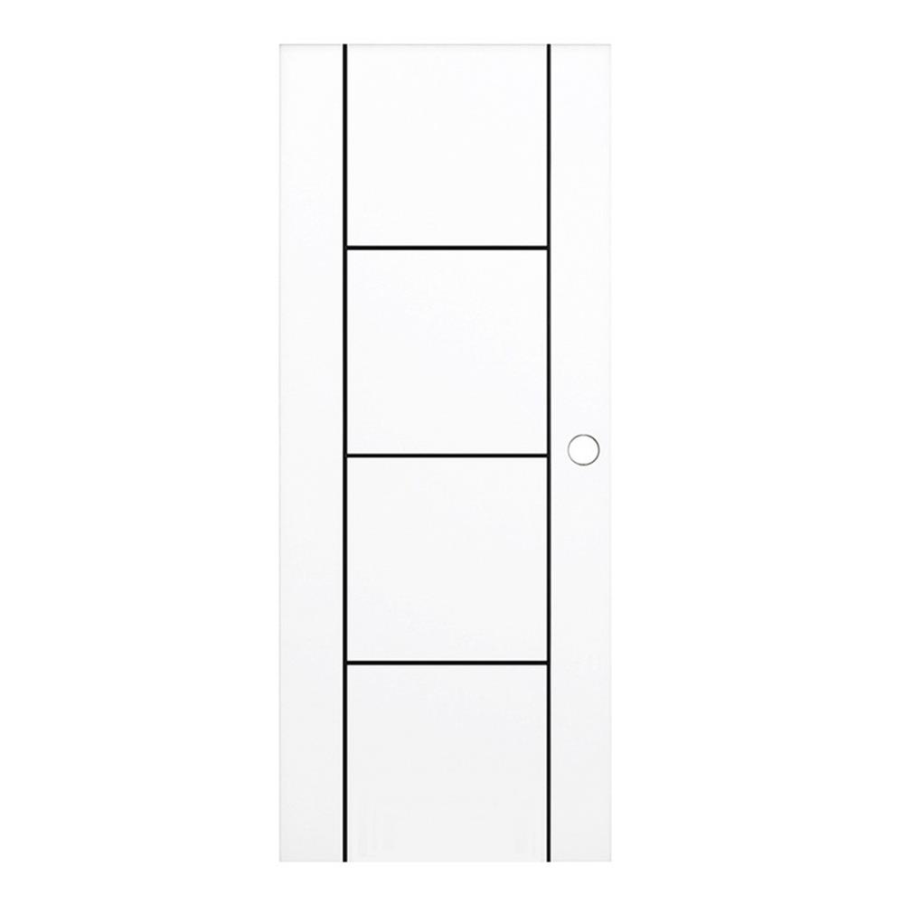 ประตูภายนอก UPVC เจาะลูกบิด PARAZZO PUN04 90x220 ซม. สีขาว