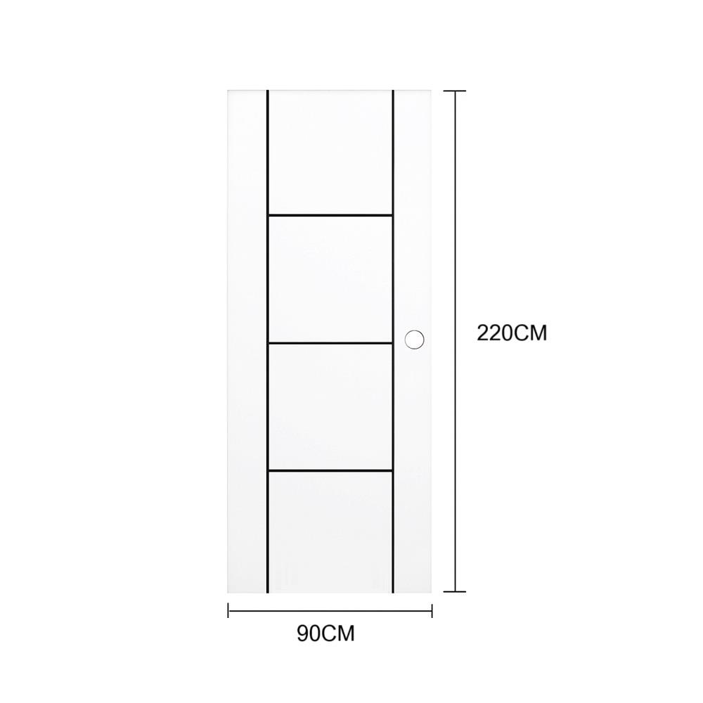 ประตูภายนอก UPVC เจาะลูกบิด PARAZZO PUN04 90x220 ซม. สีขาว