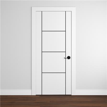 ประตูภายนอก UPVC เจาะลูกบิด PARAZZO PUN04 90x220 ซม. สีขาว_1