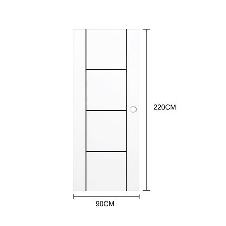 ประตูภายนอก UPVC เจาะลูกบิด PARAZZO PUN04 90x220 ซม. สีขาว_2