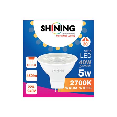 หลอด LED SHINING MR16 5 วัตต์ WARM WHITE GU5.3_1