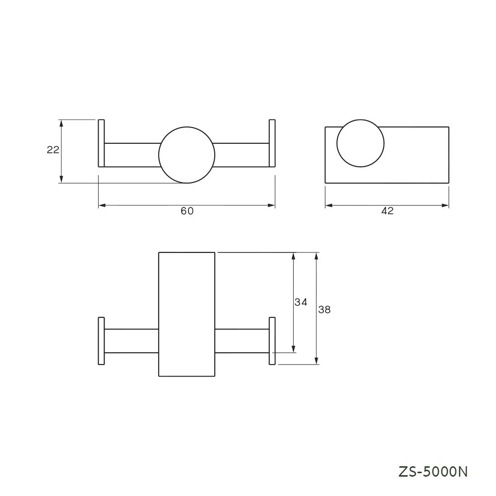ขอแขวนผ้า WS ZS-5000N สเตนเลส